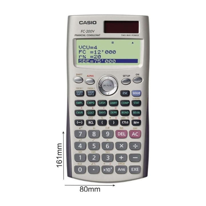 CALCULADORA CASIO FINANCIERA. FC-200V