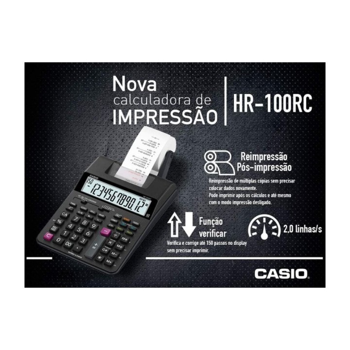 CALCULADORA CASIO C/IMPRESOR. HR-100 RC