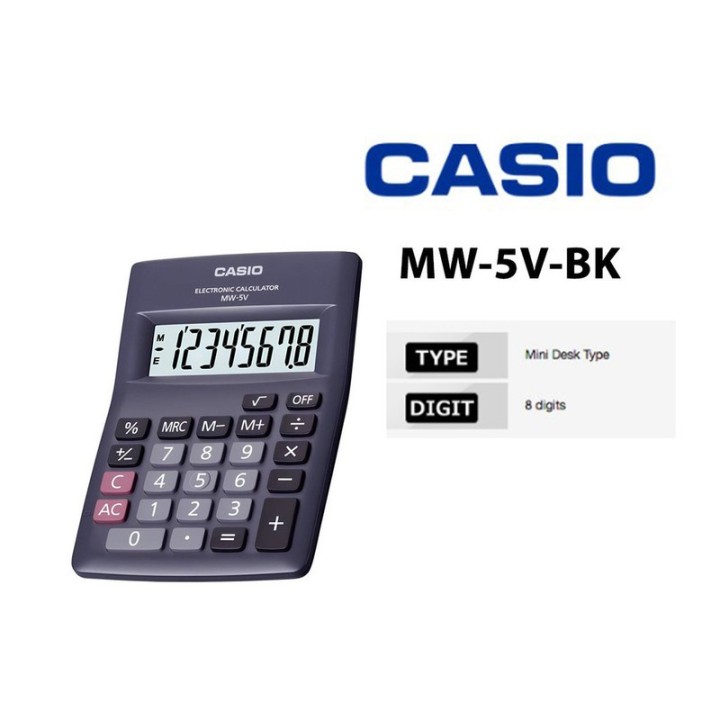 CALCULADORA CASIO ESCRIT. AA. MW-5V
