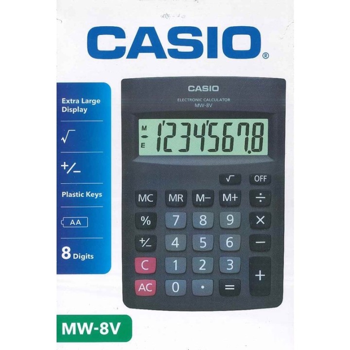 CALCULADORA CASIO ESCRIT. AA. MW-8V