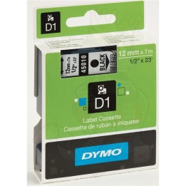 DYMO CINTA D1 PERM 1/2" BK/CLEAR. 45010