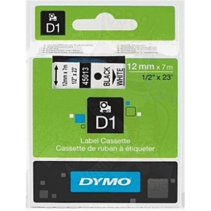 DYMO CINTA D1 PERM 1/2" BK/WE. 45013