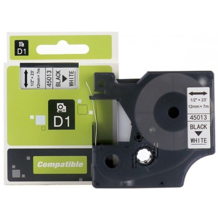 DYMO CINTA D1 PERM 1/2" BK/WE. 45013