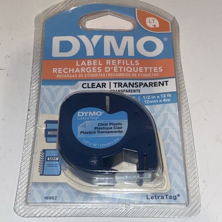 DYMO CINTA PLASTICA LT 1/2" BK/CL. 16952