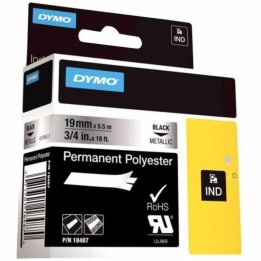 DYMO CINTA RHINO POL 3/4" BK/MET. 18487