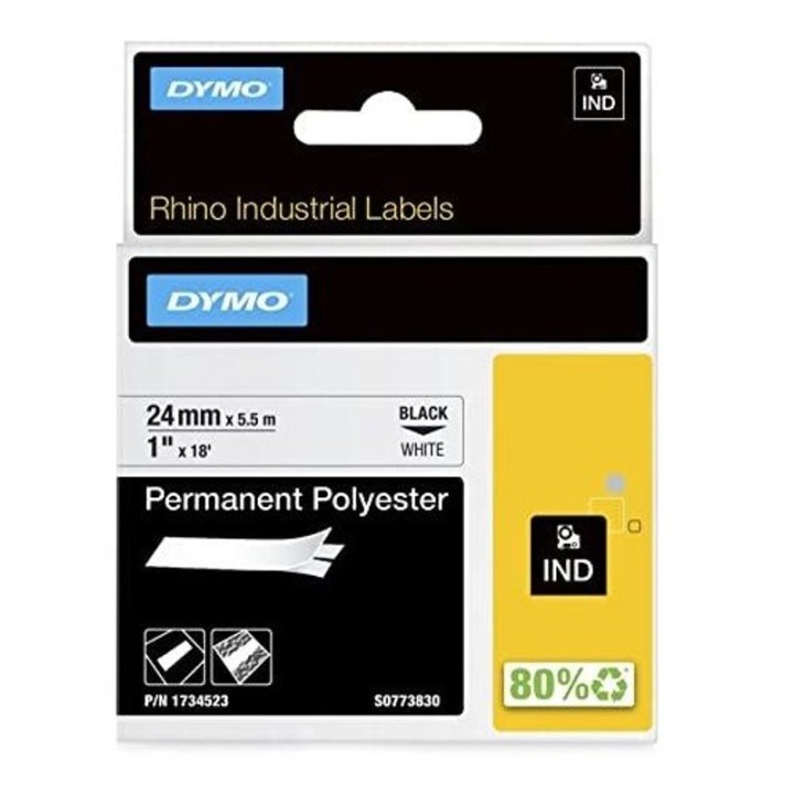 DYMO CINTA RHINO POLIES 1" BK/WE 1734523