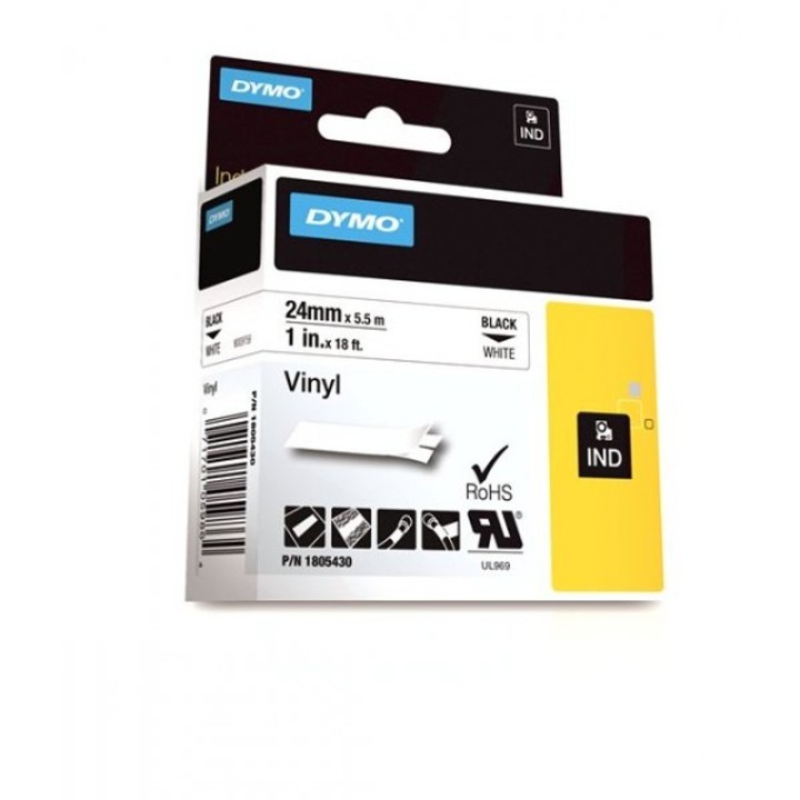 DYMO CINTA RHINO VINIL 1" BK/WE. 1805430