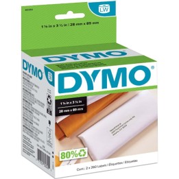 DYMO ETIQU  2PK LW 1 1/8" x 3 1/2" 30320
