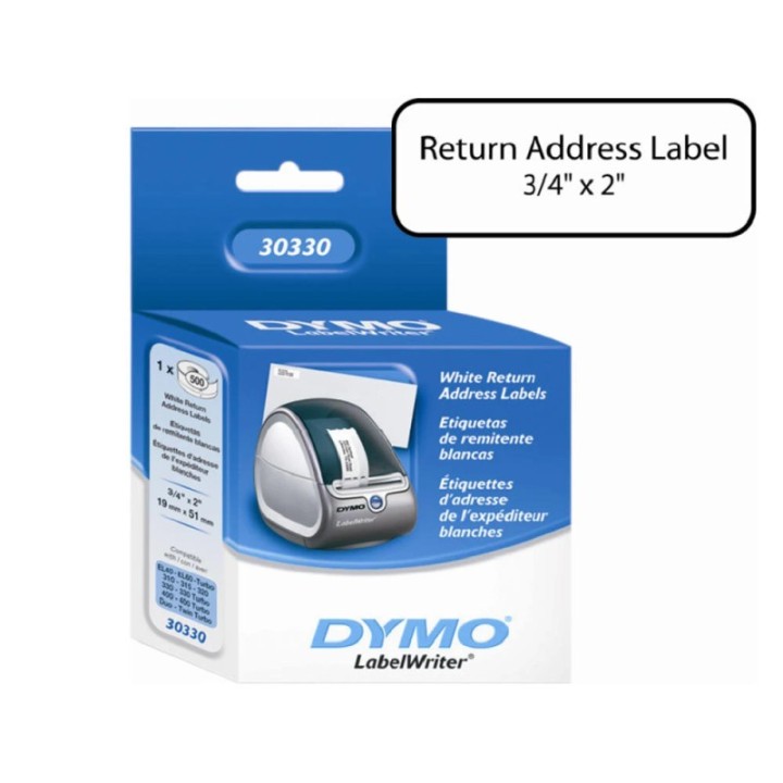 DYMO ETIQUETA LW 3/4" x 2". 30330