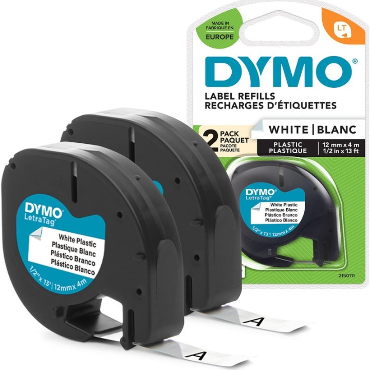 DYMO CINTA D1 PERM 1/2" BK/WE. 45013