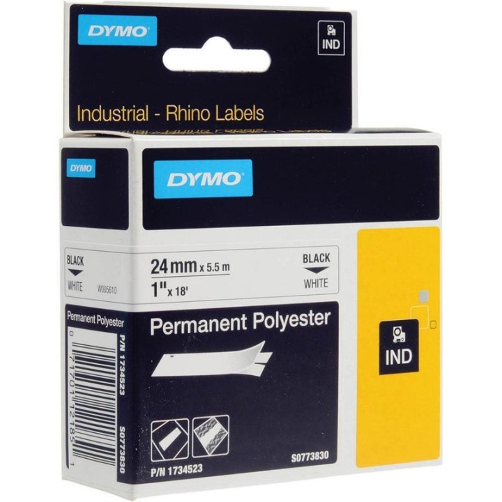 DYMO CINTA RHINO POLIES 1" BK/WE 1734523