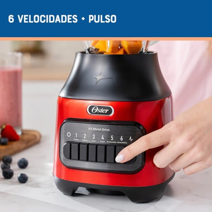 OSTER LICUAD 6V VASO VI ROJA BLSTPEG-CPB